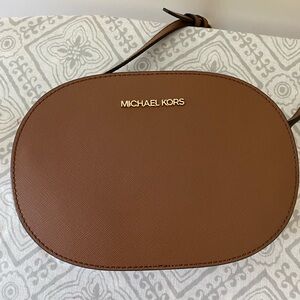 Michael Kors Brown Oval Crossbody Bag